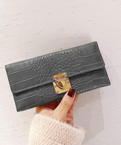 長財布 | クロコ型押し PUレザー シンプル