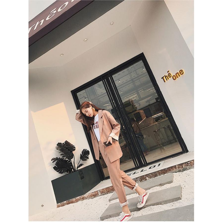 パンツスーツ | レディース 秋 春 テーラードジャケット カジュアルスーツ 30代40代 ゆったり 制服 OL フォーマル 事務服 オフィス