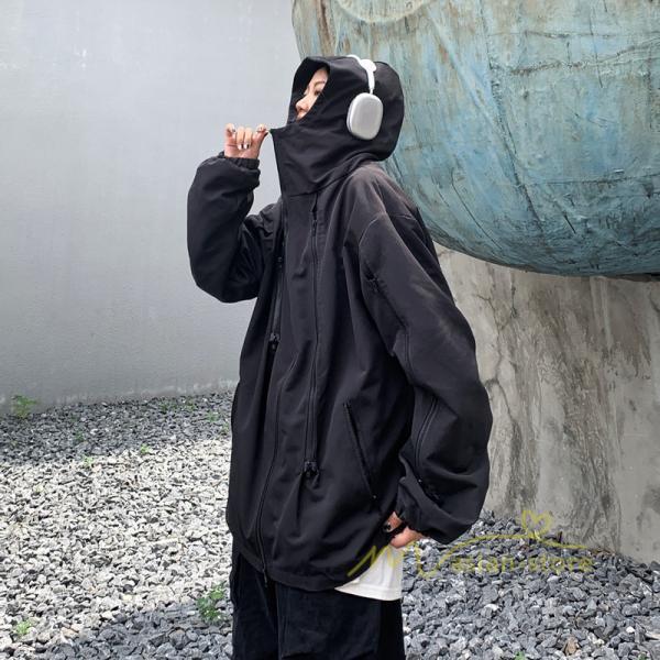 コート・ジャケット | マウンテンパーカー レディース アウター パーカー ジャケット メンズ 男女兼用 ブルゾン カジュアル 大きいサイズ Oversize 羽織り 防風 無地 ゆったり