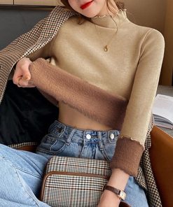 ニット・セーター | 裏起毛ハイネックニットトップスレディース