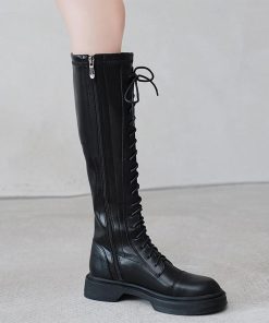 ニーハイブーツ | ロングブーツ レースアップ レディース
