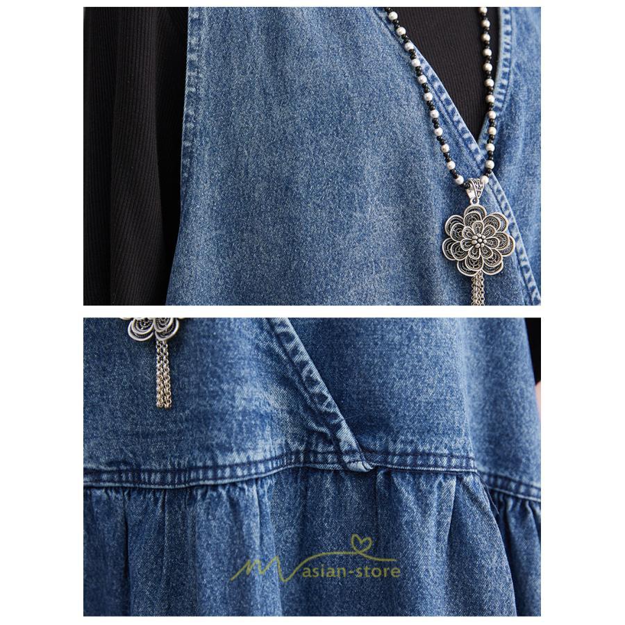 オーバーオール サロペット | オーバーオール デニムサロペットスカート ロングスカート ジャンパースカート デニムスカート レディース ポケット 大人 無地 20代30代 キュート 40代