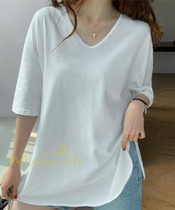 tシャツ・カットソー | Tシャツ ティーシャツ トップス カットソー レディース 春 夏 半袖 無地 綿 スリット 20代30代40代50代 お出かけ 体型カバー 通勤通学 着回し カジュアル 上品