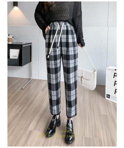 チノ・テーパード・ジョガー・スキニーパン | テーパードパンツ パンツ レディース ボトムス 美脚 楽ちん 体型カバー チェック柄 ハイウエスト お出掛け 20代 着痩せ 10代 30代 2022年新作 40代