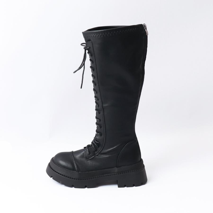 ニーハイブーツ | レースアップ ロングブーツ 厚底 韓国
