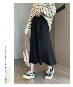 スカート | マタニティ秋 冬 コーデ マタニティウェア レディース Aライン ニット 2022新作 ゆったり カジュアル 大きいサイズ チェック ウエスト調整