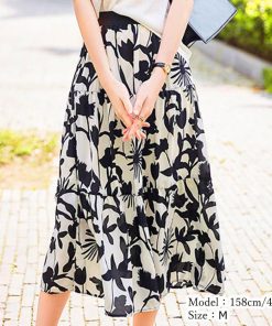 フレアスカート | ミモレ丈スカート サラリ Aライン 花柄