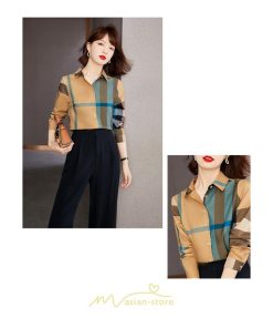 シャツ・ブラウス | ブラウス レディース 長袖 50代 チェック柄 シャツ コットン トップス きれい 40代 30代 20代 カジュアル 通勤 お出かけ 食事会 お出かけ 女子会 デート