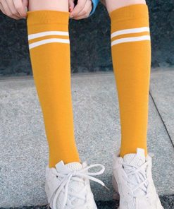 ストール | レディース 2本ライン 通学 ボーダー 靴下 無地 ロングソックス 靴下 綿 ハイソックス