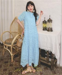 マキシ | リゾートワンピ ビーチウェア リゾート ワンピース レース 夏 秋 大人可愛い リゾート お出かけ 愛されコーデ 流行 お茶会 半袖 女子会 ダンス 学園祭 撮影会