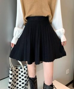 ミニスカート | プリーツスカート 編み レディース 韓国