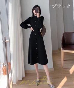 ニットワンピース | ロングワンピース ワンピース レディース ロング丈 秋 冬 ハイネック 長袖 体型カバー 秋冬 上品 OL 50代 30代 40代 通勤