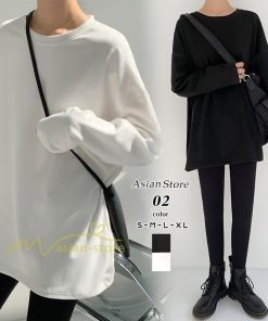 ｔシャツ・カットソー | 長袖tシャツ レディース クルーネック 長袖 Tシャツ ロングTシャツ 20代30代40代50代 ゆったり 体型カバー 通勤通学 お出かけ カジュアル インナー 快適 着痩せ