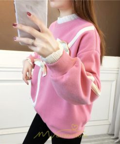 パーカー | トレーナー レディース プルオーバー クルーネック 長袖 レース トップス Tシャツ スウェット ゆったり 蝶結び カジュアル 20代30代40代50代