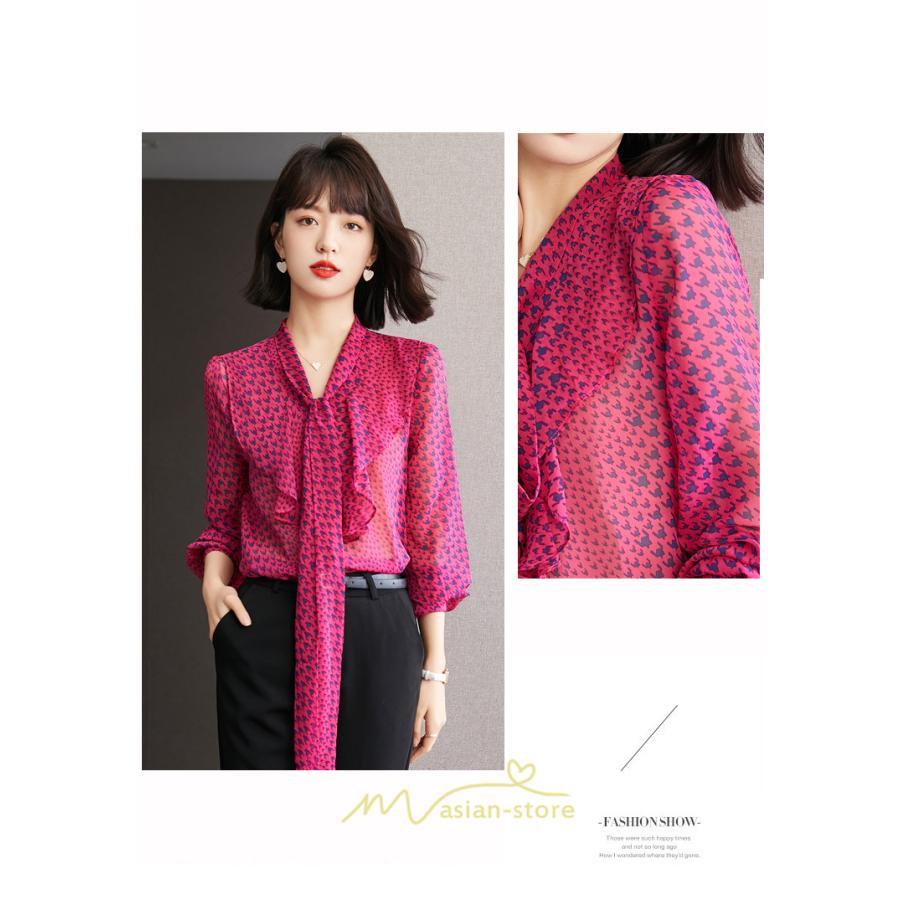 シャツ・ブラウス | シャツ ブラウス 春 秋 シフォン レディース 長袖 フォーマル トップス 50代 40代 30代 20代 おしゃれ キレイめ 着痩せ 可愛い お出かけ 上品 オシャレ