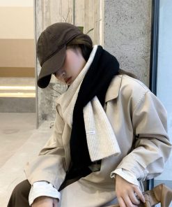 マフラー | ニット配色 レディース 秋冬