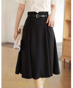 スカート | 膝丈 フレアレディース 春 夏 春夏 黒 シンプル ひざ丈 無地 ミモレ丈 カーキ 秋 冬 お洒落 通学 オールシーズン 通勤 上品 キレイめ