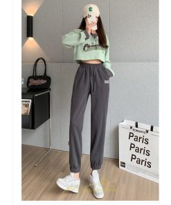 チノ・テーパード・ジョガー・スキニーパン | スウェットパンツ レディース ロングパンツ 長ズボン ボトムス ジョガーパンツ ウエストゴム 10代20代30代40代 部屋着 ルームウエア 刺繍 スウェット