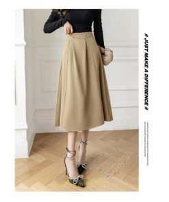 スカート | レディース ボトムス ロング丈 ミモレ丈 Aライン 楽チン 大人 きれいめ 20代 30代 40代 通勤 脚長効果 OL オシャレ 上品 ビジネス オフィス