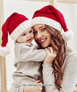 レディース | サンタ帽子 クリスマス 厚手 2022 サンタクロース 帽子 ふわふわ パーティー コスプレ サンタ 仮装 接客 子供 大人 イベント ニット 2type 親子