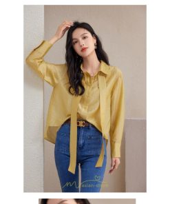 シャツ・ブラウス | シフォンブラウス 長袖 レディース シフォン ブラウス フォーマル カジュアル リボン 着痩せ 通勤 通学 オシャレ 可愛い 秋服 上品 キレイめ 2022 ナチュラル