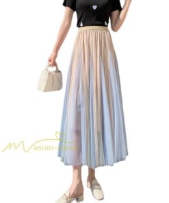 スカート | レディース チュール春夏 コーデ ウエストゴム ロングフレア着痩せ 通勤 配色 マキシ カジュアル 上品 20代30代40代50代