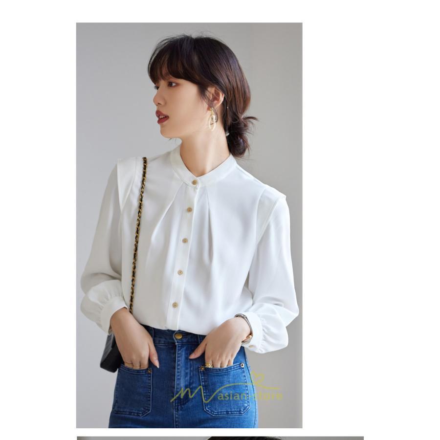 シャツ・ブラウス | ブラウス レディース 長袖 50代 白 シャツ ゆったり トップス きれいめ フォーマル 上品 フェミニン シフォン 高品質 20代 通勤 フォーマル 30代 40代 OL