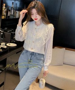 シャツ・ブラウス | ブラウス レディース きれいめ 春秋 40代 30代 長袖 カジュアルブラウス 可愛い おしゃれ 韓国風 通勤 着回し お出かけ エレガント 着痩せ 上品 レースシャツ