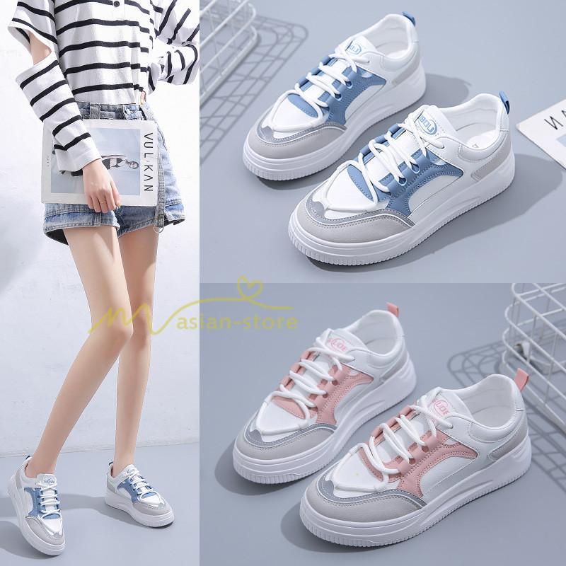 スニーカー | スニーカー レディース レディースシューズ ローカット 靴 フラットシューズ ぺたんこ ウォーキングシューズ Pu革 厚底靴 歩きやすい 厚底スニーカー 美脚