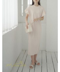 ミディアム | ワンピース Tシャツ レディース カットソー 無地 半袖 膝丈 サマー 40代 カジュアル 夏ワンピース 20代 30代 春 Aラインワンピース 夏 ゆったり 秋 落ち感