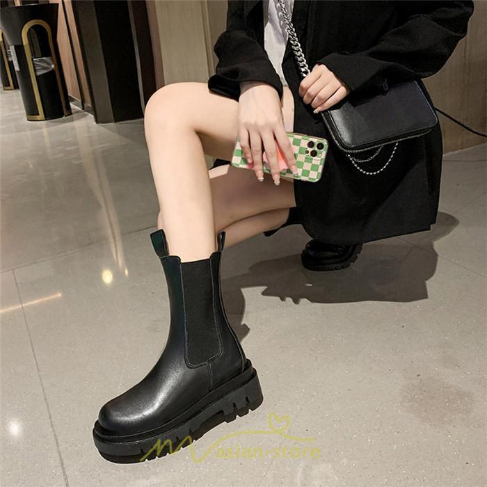 ミドルブーツ | ブーツ レディース グランドトゥ サイドゴア 裏起毛 痛くない 履きやすい 柔らかい 滑らない 通勤 通学 オフィス 美脚 2022新作 OL アウトドア