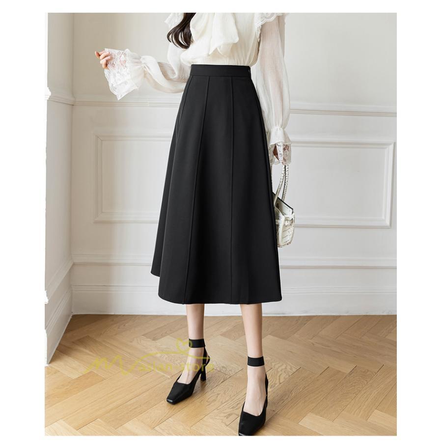 スカート | フレア無地 きれいめ 30代 40代 50代 着やせ 上品 ボトムス 春秋 夏 お洒落 通勤 エレガント 着痩せ 着回し ハイウエスト カジュアル 通学 お出かけ