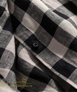 送料無料SALE | チェックワンピース 半袖ワンピース 夏ワンピース シャツワンピース ロングシャツ 膝上丈 麻 羽織り 前開き ポケット 30代40代 可愛い スリム 女の子