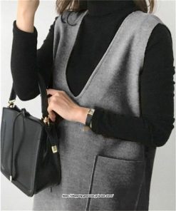 マキシ | ワンピース ジャンパースカート Vネックジャンパースカート ラシャ 着痩せ 上品 フェミニン キレイめ 通勤 おしゃれ オシャレ 40代 30代 20代 通勤 50代　