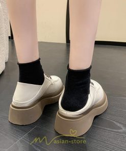 ローファー | レディース 厚底シューズ  JK パンプス 太めヒール 靴ひも 黒 女子靴 オシャレ 通学 コンフォート 通勤 10代20代30代40代 送料無料