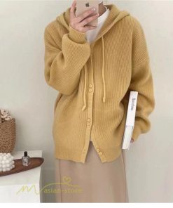 カーディガン | ニットニットパーカー セーター フード付き アウター 羽織り 秋冬 レディース トップス 通学通勤 ゆったり 7色 厚手 ニットアウター 20代40代