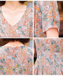 ミディアム | ワンピース Aライン レディース 着痩せ 上品 カジュアルワンピース 大きいサイズ きれいめ Vネック ひざ下丈 ミディアムワンピース お出かけ 通勤通学 30代40代