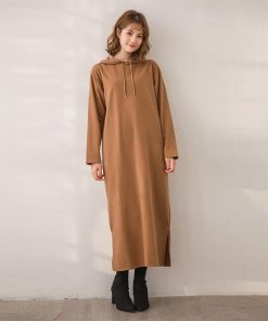 マキシ | パーカーワンピース 春 ライトスウェット ロングワンピース ロングパーカー ミモレ丈 長袖 レディース サイドポケット フード付き 大人 無地 通学通勤 可愛い