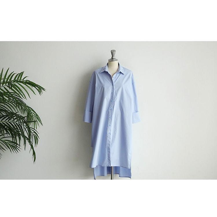 シャツ・ブラウス | ワンピース 秋服 レディース 長袖ワンピース シャツワンピース ロングシャツ ゆったり ブラウスシャツ 通学通勤 20代30代 40代50代 無地 トップス