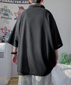 Tシャツ | ポロシャツ メンズ シャツ トップス 半袖 無地 シンプル カジュアル 夏新作 大きいサイズ 黒 白 ゆったり サマーシャツ ファスナー 大きいサイズ 体型カバー