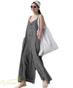 オーバーオール サロペット | オールインワン レディース ワイドパンツ ロング丈 トレンド チェック柄 ストライプ サロペット ボトムス 大きいサイズ 着痩せ オーバーオール 韓国風 日常感 夏