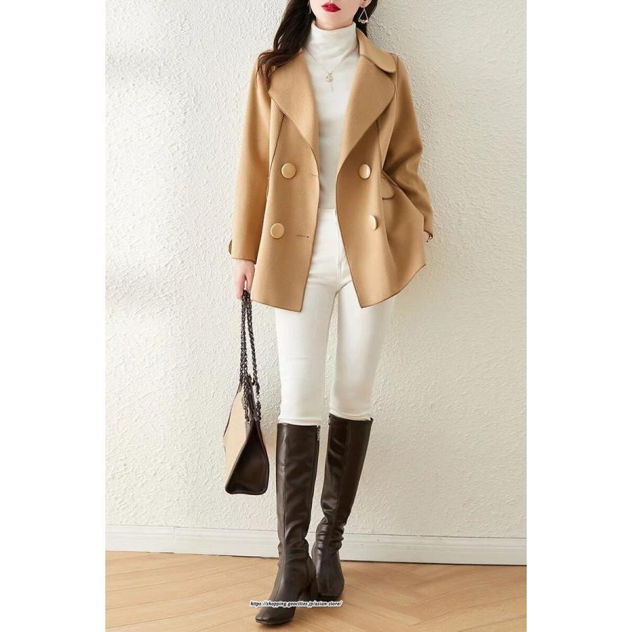 コート・ジャケット | テーラードジャケット レディース コート アウター 長袖 ミディアム丈 羽織り 春 秋 冬 無地 カジュアル ラシャ ダブルブレスト 秋 冬 あったか 通勤 通学
