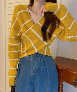 ニット・セーター | クロスニットトップス カシュクール風