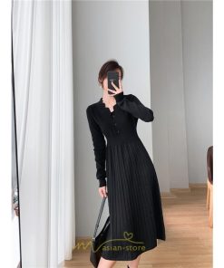 ニットワンピース | ワンピース 春 春服 レディース 長袖 ゆったり 秋 冬 ロング丈 可愛い 2022秋冬 暖か 通勤 おしゃれ デート 20代30代40代50代 女子会 同窓会