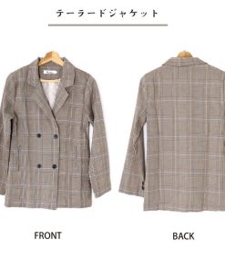 テーラードジャケット | グレンチェック ジャケット レディース秋