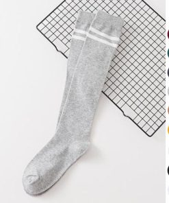 ストール | レディース 2本ライン 通学 ボーダー 靴下 無地 ロングソックス 靴下 綿 ハイソックス