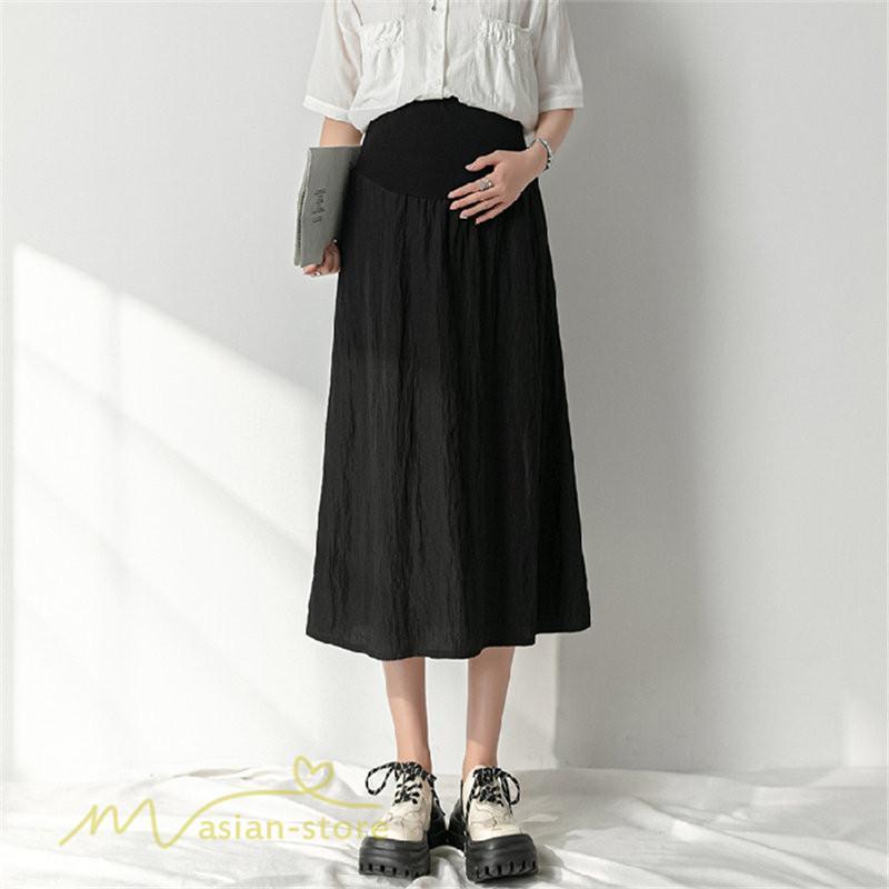 スカート | 妊婦マタニティウェア レディース 春 夏 秋 ゆったり Aライン カジュアル ママ 産前 送料無料 マタニティウエスト調整 裏地付き