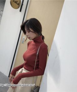 ニット・セーター | カットソー ニット レディース リブニット ハイネック 長袖 秋冬 春 トップス スリム ストレッチ 暖かい 長袖ニット 無地 プルオーバー インナー 長袖カットソー