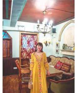 マキシ | ワンピース レディース 40代 春秋 キレイめ マキシ丈ワンピース 綿麻 リネンワンピ Vネック 刺繍 リボン付き アウター カジュアル 着痩せ ルームウェア デート