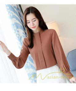 在庫ある | 短納期シフォンブラウスレディース 無地シャツ ビジネスブラウストップス オフィスフォーマルシャツブラウス 薄手 春夏衣装 通学通勤 エレガント 着痩せ OL